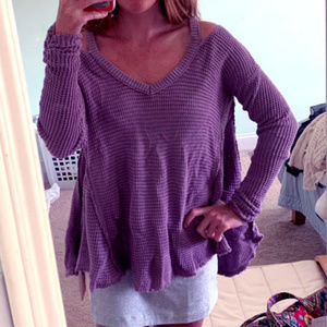 Free People Moonshine Cut Out Shoulder Sweater